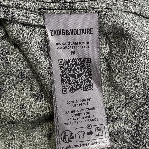 NEW ZADIG & VOLTAIRE Women’s “Rinka Glam Rock” V-Neck Mini Dress - Picture 2 of 11